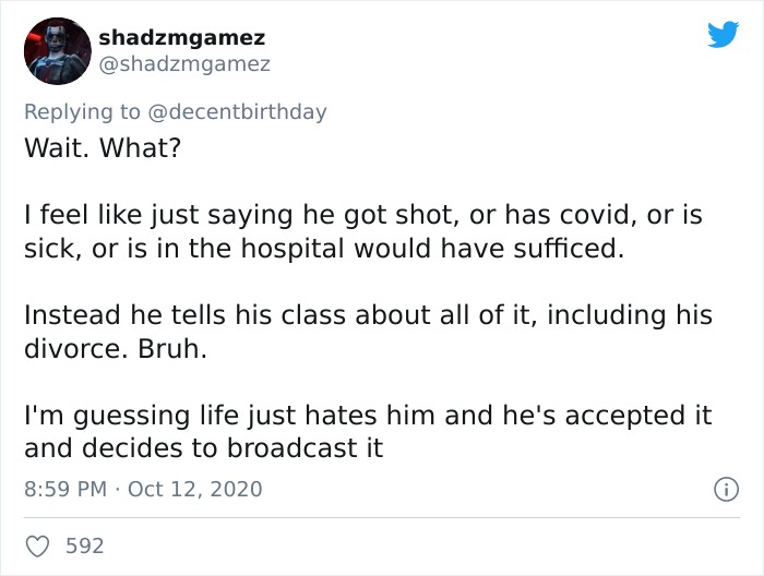 Professor Sends An Email To His Students Explaining Why The Class Is Postponed, And It's A Wild Ride