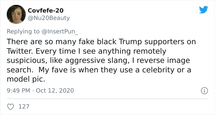 Fake Black Trump Supporter On Twitter Forgets To Crop Out Google Search For His Profile Pic, And It’s Cracking People Up Fake Black Trump Supporter On Twitter Forgets To Crop Out Google Search For His Profile Pic, And It’s Cracking People Up