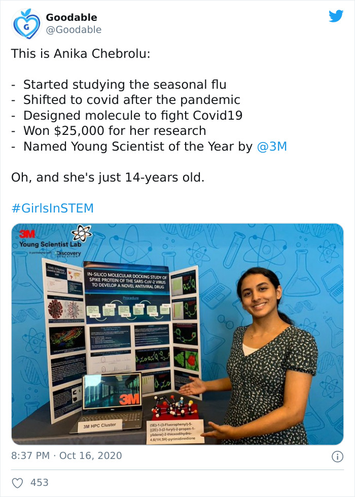 14-Year-Old Girl Wins $25K For Finding A Possible COVID Cure