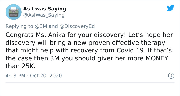 14-Year-Old Girl Wins $25K For Finding A Possible COVID Cure 14-Year-Old Girl Wins $25K For Finding A Possible COVID Cure