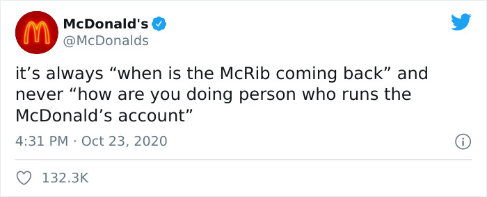 Person Running The McDonald’s Twitter Account Shares How Nobody Ever Asks How He's Doing, Receives Support From Various Famous Brand Accounts Person Running The McDonald’s Twitter Account Shares How Nobody Ever Asks How He's Doing, Receives Support From Various Famous Brand Accounts