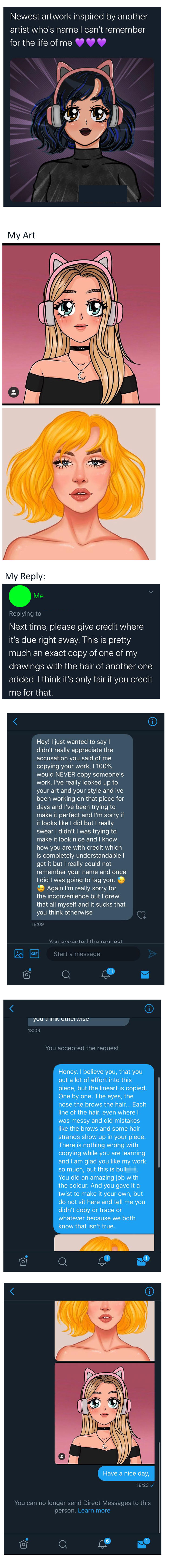 "Artist" Fuses My Work Together, Lies And Blocks Me