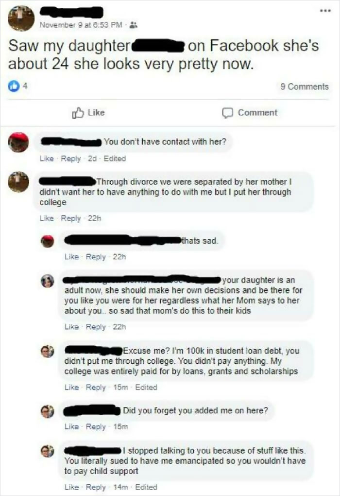 Father Tries To Say He Put Me Through College. My 1k Monthly Loan Payments Say Otherwise