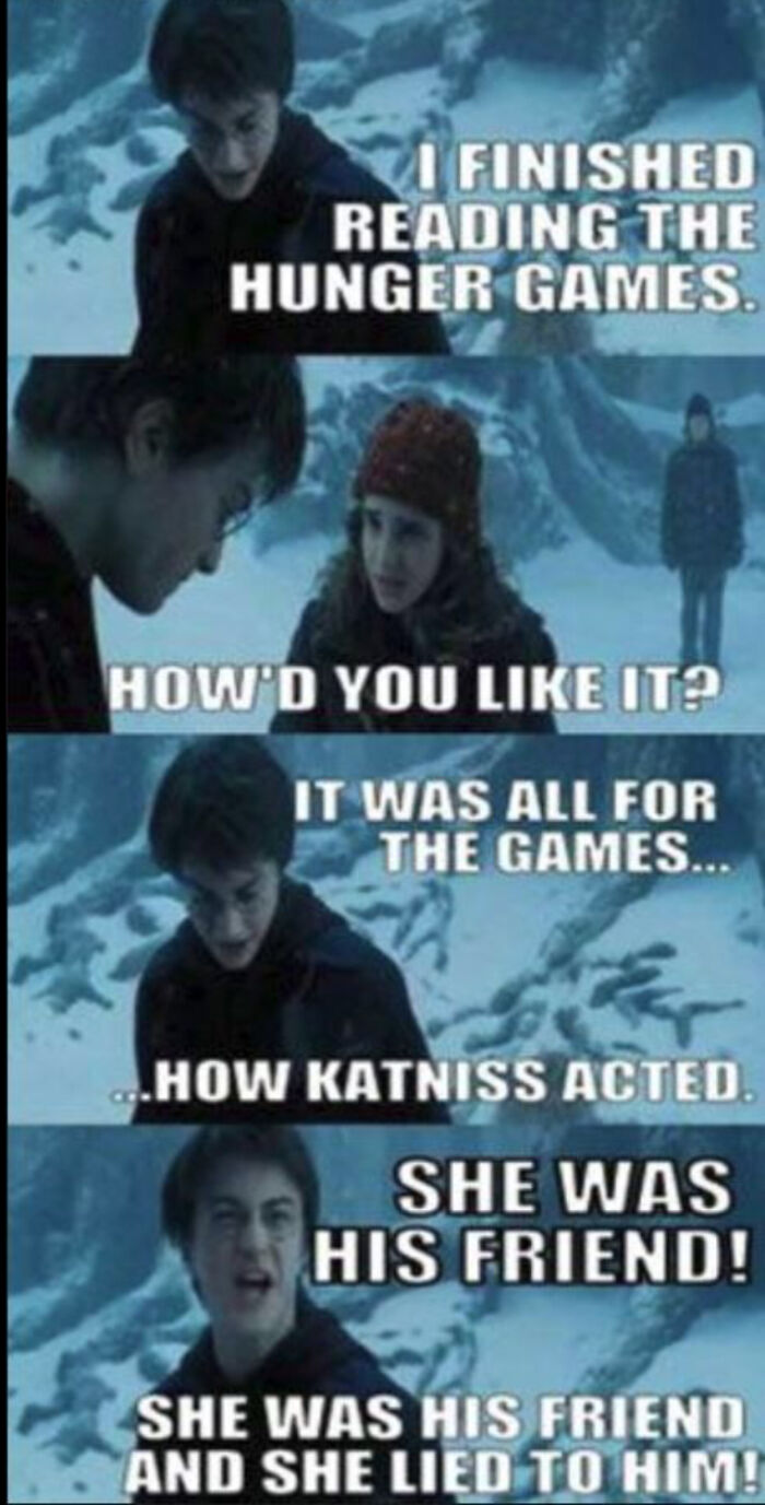 Um.. How Did Harry Read The Hunger Games If Harry Potter Is Set In The 1990s And Hunger Ganes Is Set In The Future?