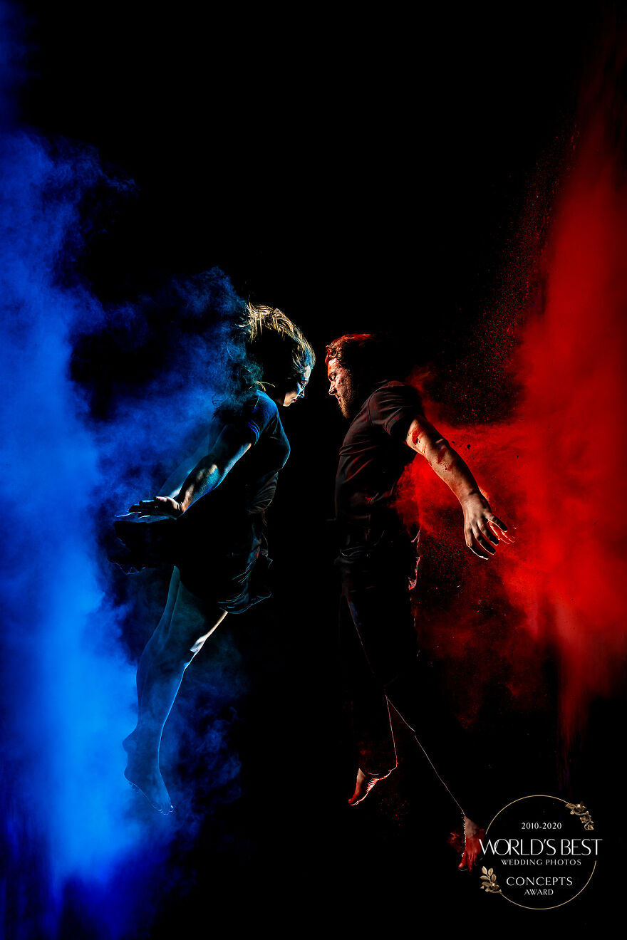 This Colorful Smoke Bomb Engagement Shot By J.La Plante