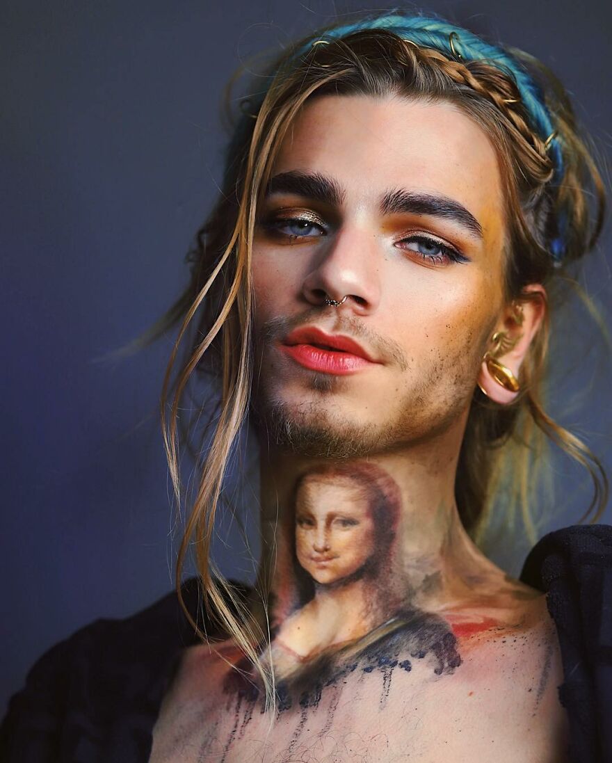 21-Year-Old Makeup Artist Uses His Face And Body As A Canvas To Recreate Famous Paintings (10 Pics) 21-Year-Old Makeup Artist Uses His Face And Body As A Canvas To Recreate Famous Paintings (10 Pics)