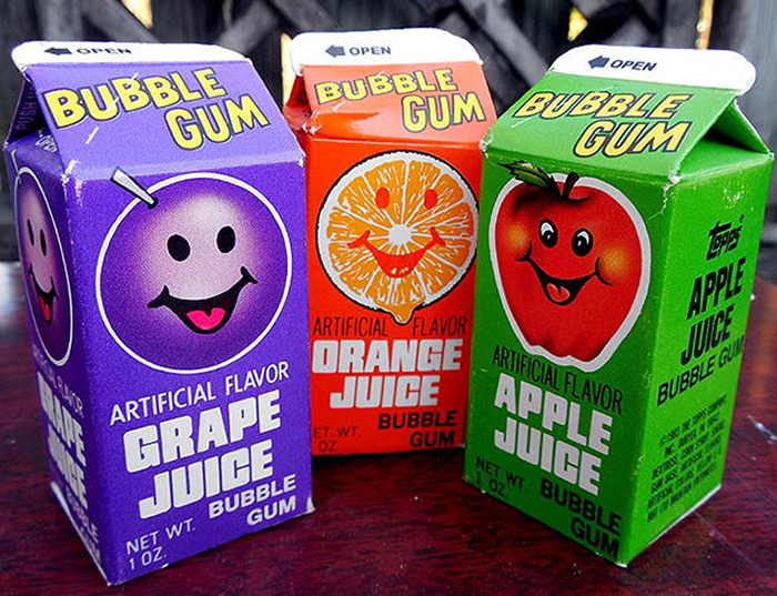 Topps Bubble Gum Juice Cartons