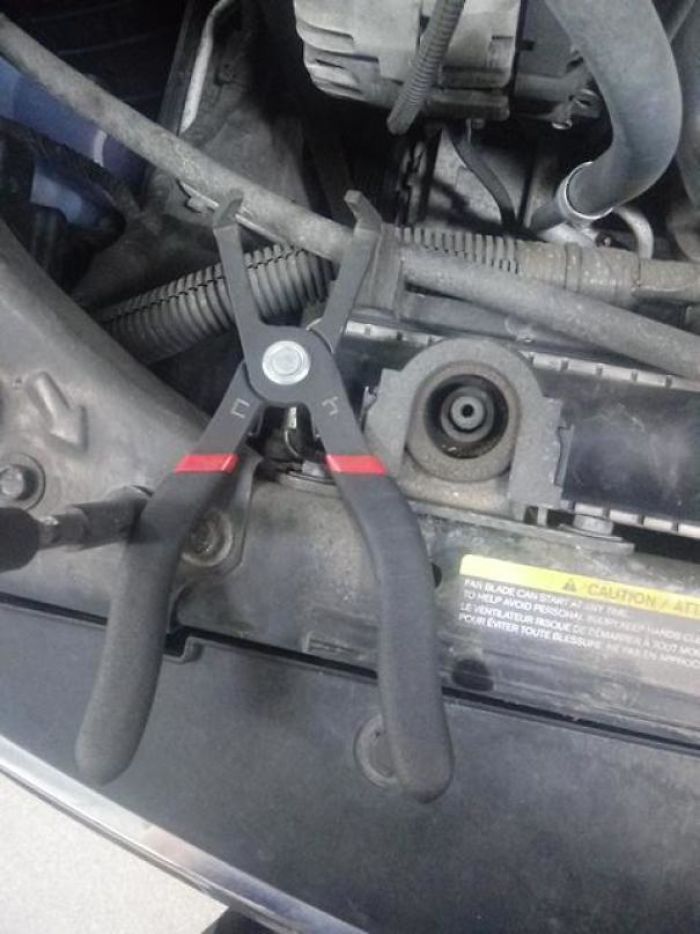 Just Rolled Back Into The Shop. Three Months Ago I Left My Clip Pliers Under The Hood Of A Customers Car. This Morning On My First Car They Came Back To Me