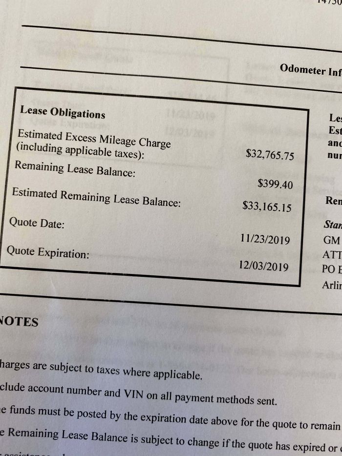 Not Sure If This Is The Right Place For This But I Had A Customer Come In Yesterday Who Was 130k Miles Over On His Lease