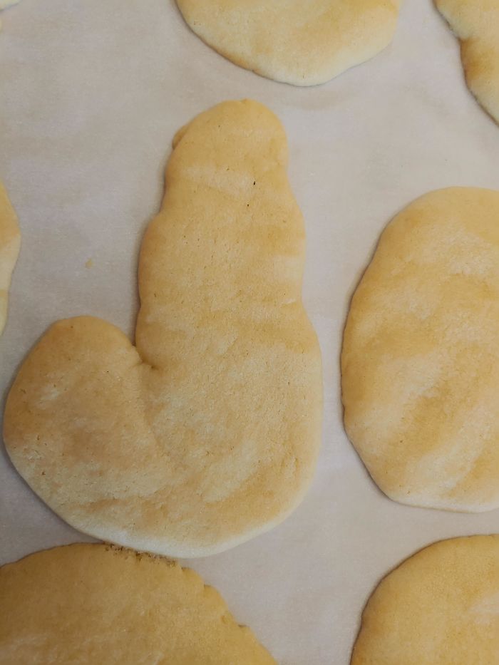 My Sister's "Candy Cane" Shaped Sugar Cookie Turned Into The Christmas Chode In The Oven