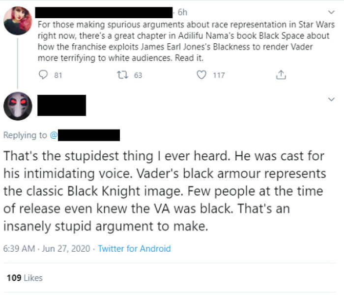 Darth Vader Is Offensive Because He Was Voiced By A Black Man