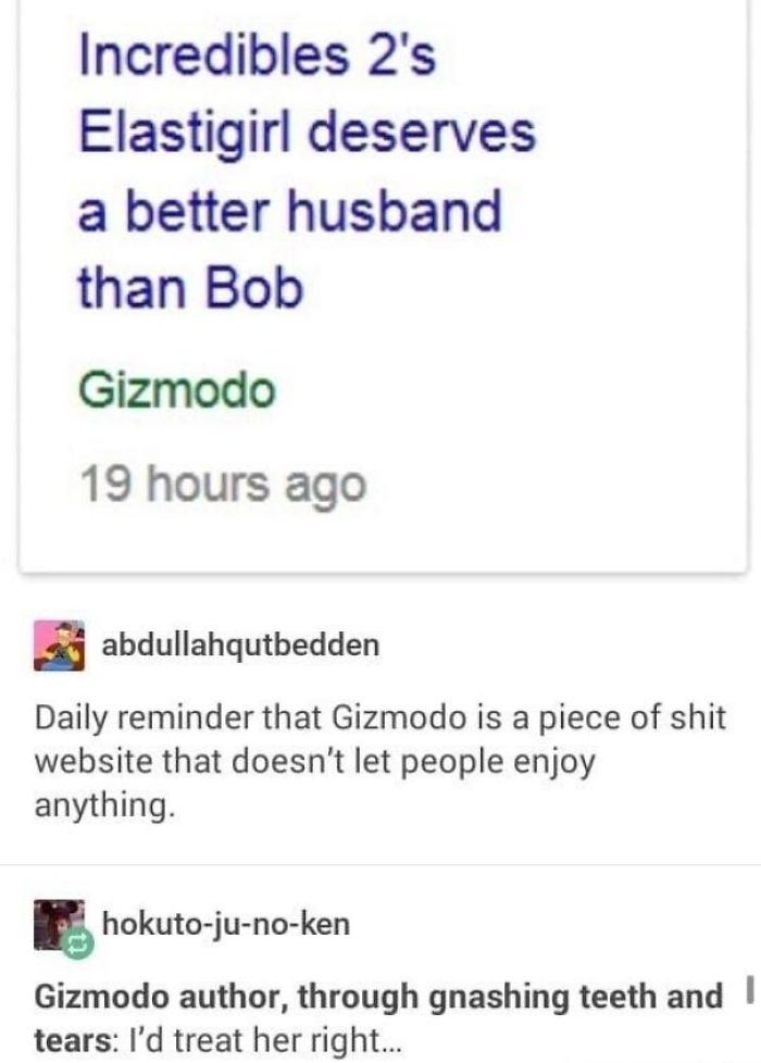 I'd Treat Elastigirl Better Than Mr. Incredible