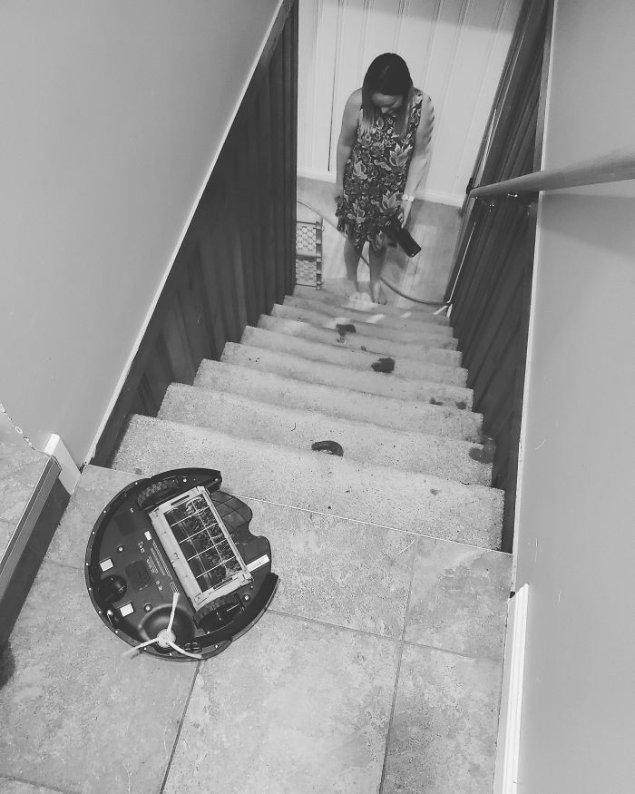 Came Home To Find My Roomba In An Apparent Suicide Attempt