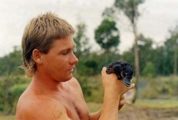 Man holding a small black duckling gently outdoors, illustrating lesser-known facts about animals that made people say aww.