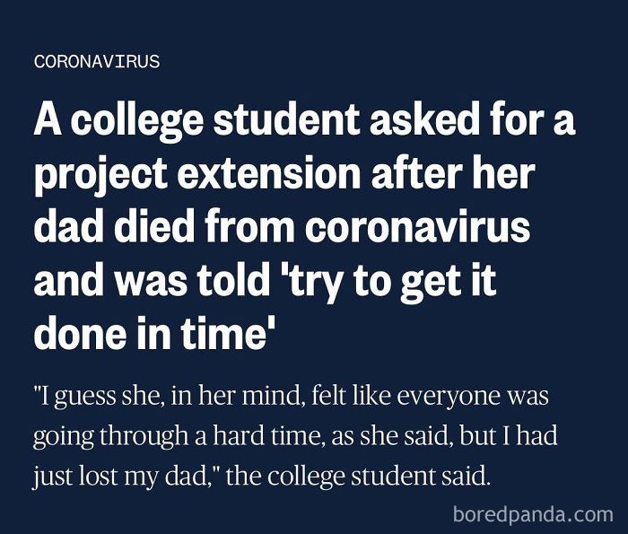 Student’s Father Died From Covid, Professor Unsympathetic