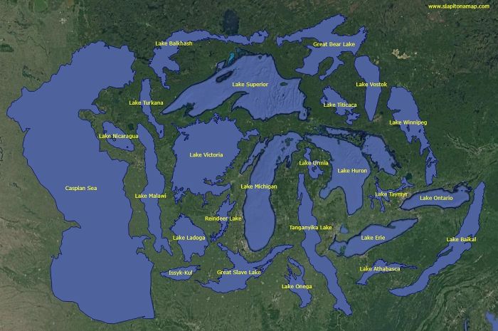 World’s 25 Largest Lakes Side By Side
