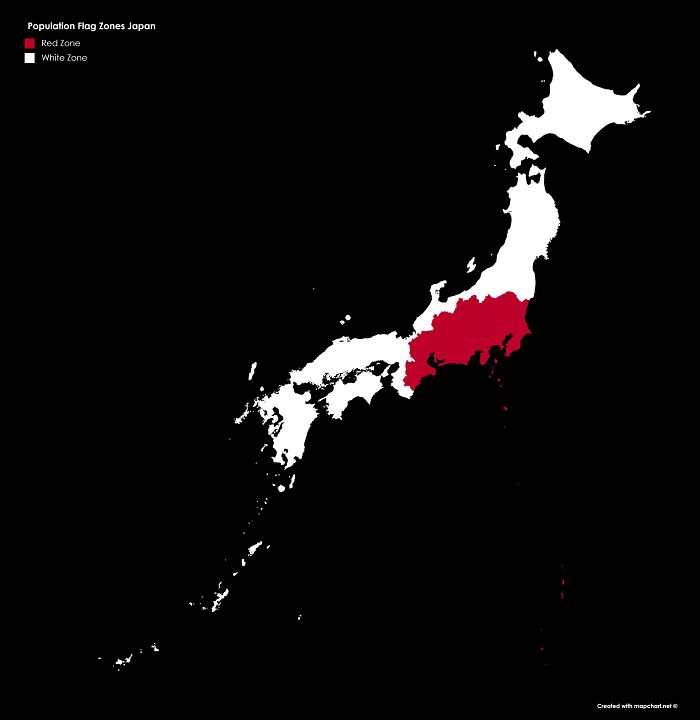 The Japanese Flag But The Two Colors Have The Same Population