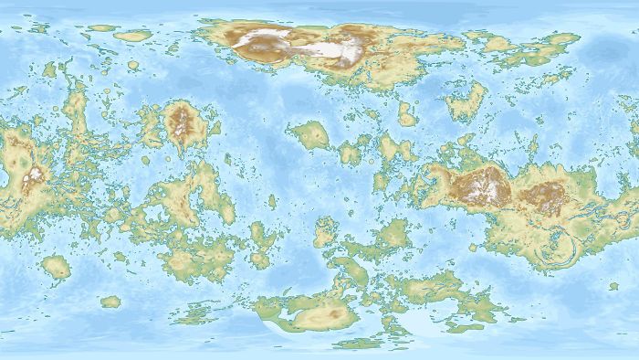Map Of Venus If It Has As Much Water As Earth