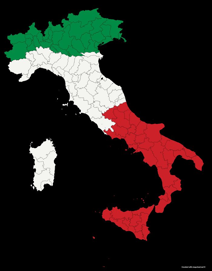The Italian Flag, But Every Colour Has The Same Population