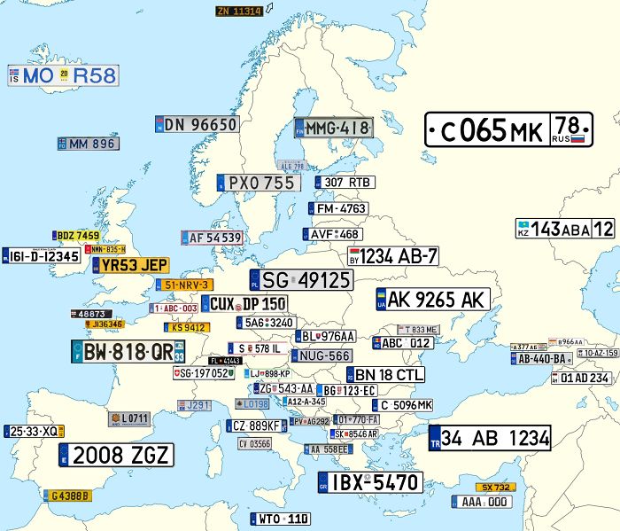 Europe Number Plates