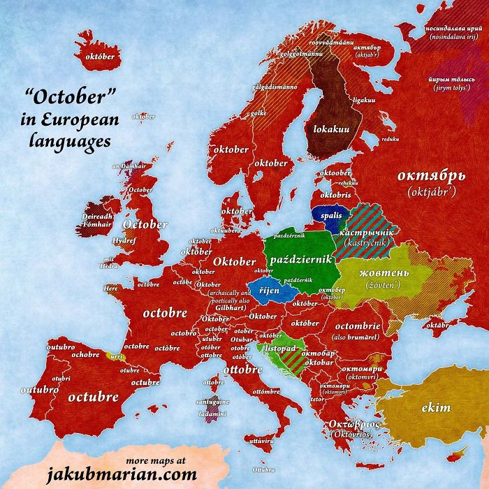 ‘October’ In European Languages