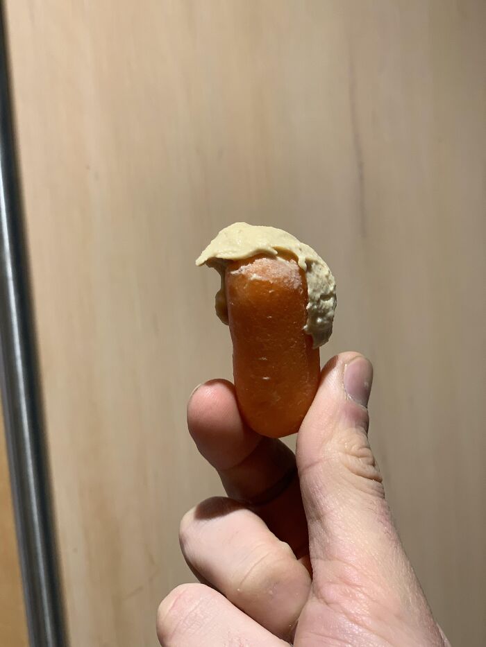 My Baby Carrot With Hummus Kinda Looks Like The President Trump