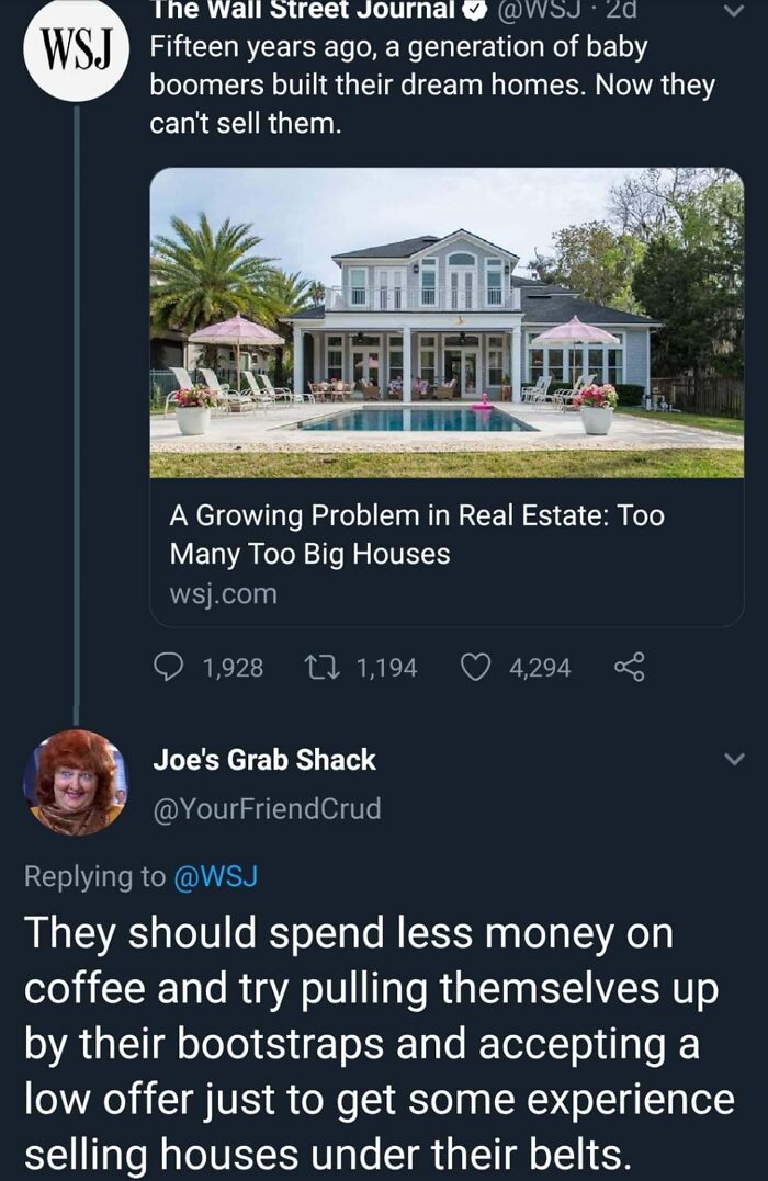 That Generation Just Doesn't Have Their Priorities Straight.