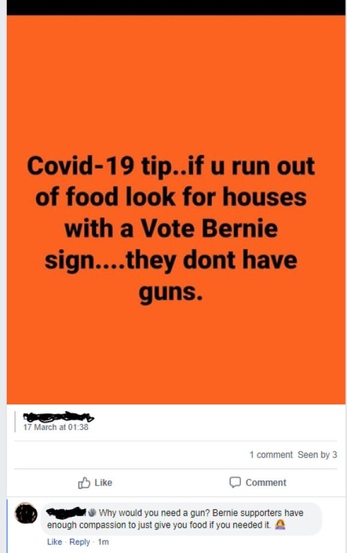 Trump Supporter Jokes About Taking Food From Bernie Supporters.