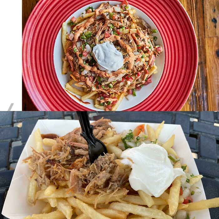 Knotts Berry Farm Is Holding Their “Taste Of Knotts” Event. Carnitas Fries As Pictured On The Website vs. Reality