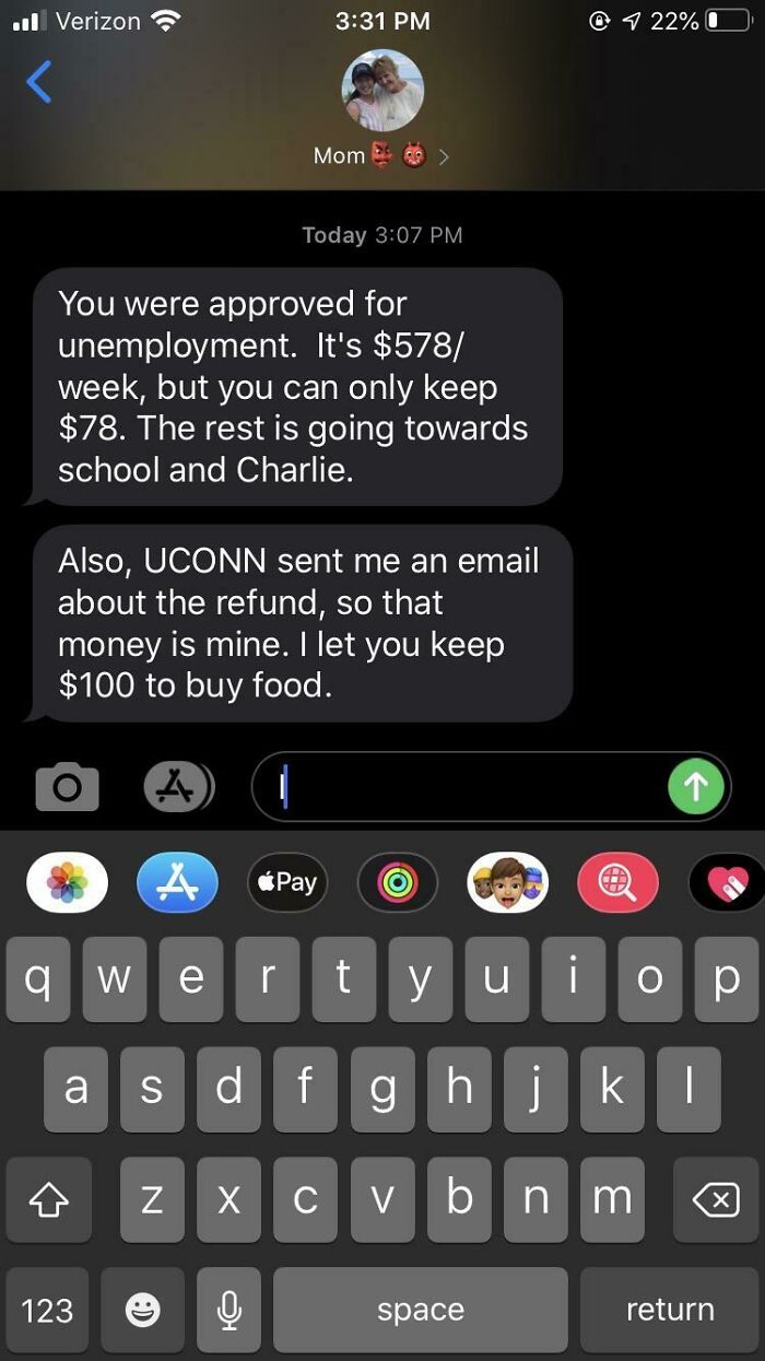My Mom Is Withholding My Unemployment And Took The Grant The Cares Act Gave Out To The Students (I’m Staying With A Friend Rn)
