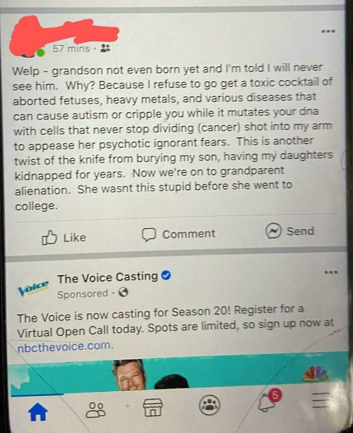 I'm The Bad Guy Now, Apparently, For Asking My Father To Make Sure His Whooping Cough Vaccine Is Up To Date Before He Snuggles Up To My Son Who Is Due Soon