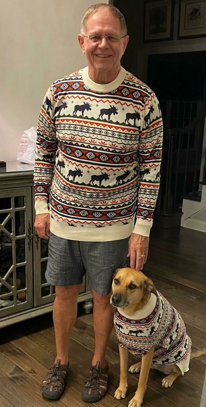 My Dad Got Matching Outfits With Our Dog For His Birthday And It's Adorable