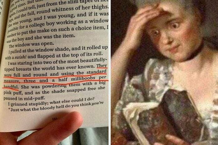 Book page with a paragraph describing breast measurement 