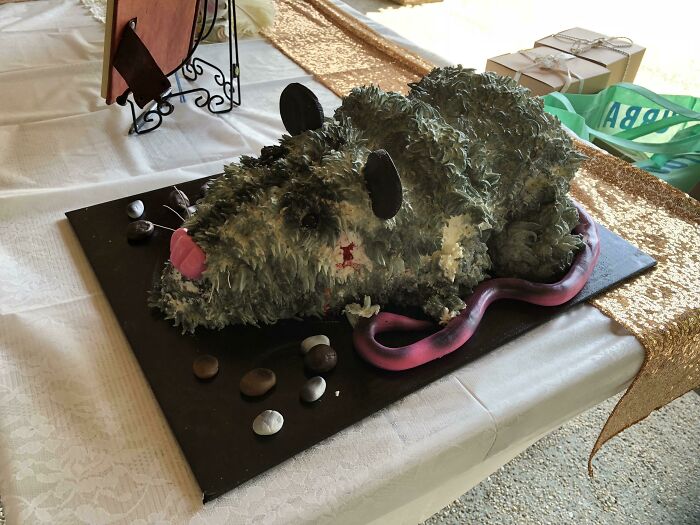 This Roadkill Wedding Cake