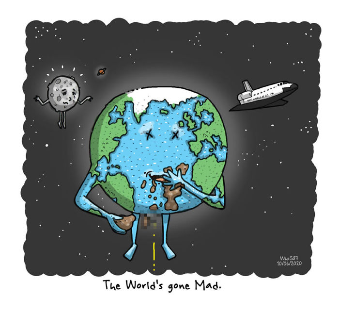 Numbers 1 To 40 Of My 100 Cartoons Drawn During Lockdown 2020