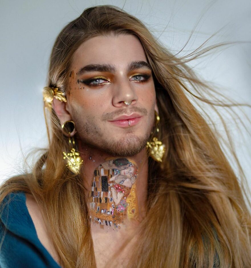 21-Year-Old Makeup Artist Uses His Face And Body As A Canvas To Recreate Famous Paintings (10 Pics) 21-Year-Old Makeup Artist Uses His Face And Body As A Canvas To Recreate Famous Paintings (10 Pics)