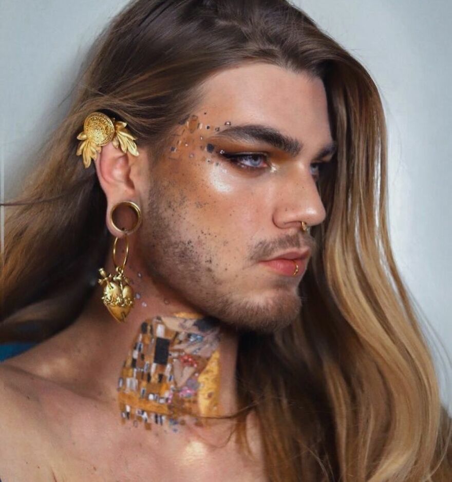 21-Year-Old Makeup Artist Uses His Face And Body As A Canvas To Recreate Famous Paintings (10 Pics) 21-Year-Old Makeup Artist Uses His Face And Body As A Canvas To Recreate Famous Paintings (10 Pics)