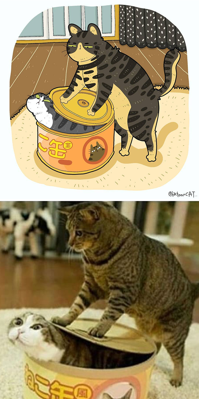 Artist Is Bringing Forgotten Memes Of Cats In The Form Of Cartoons And This Is So Purrfect
