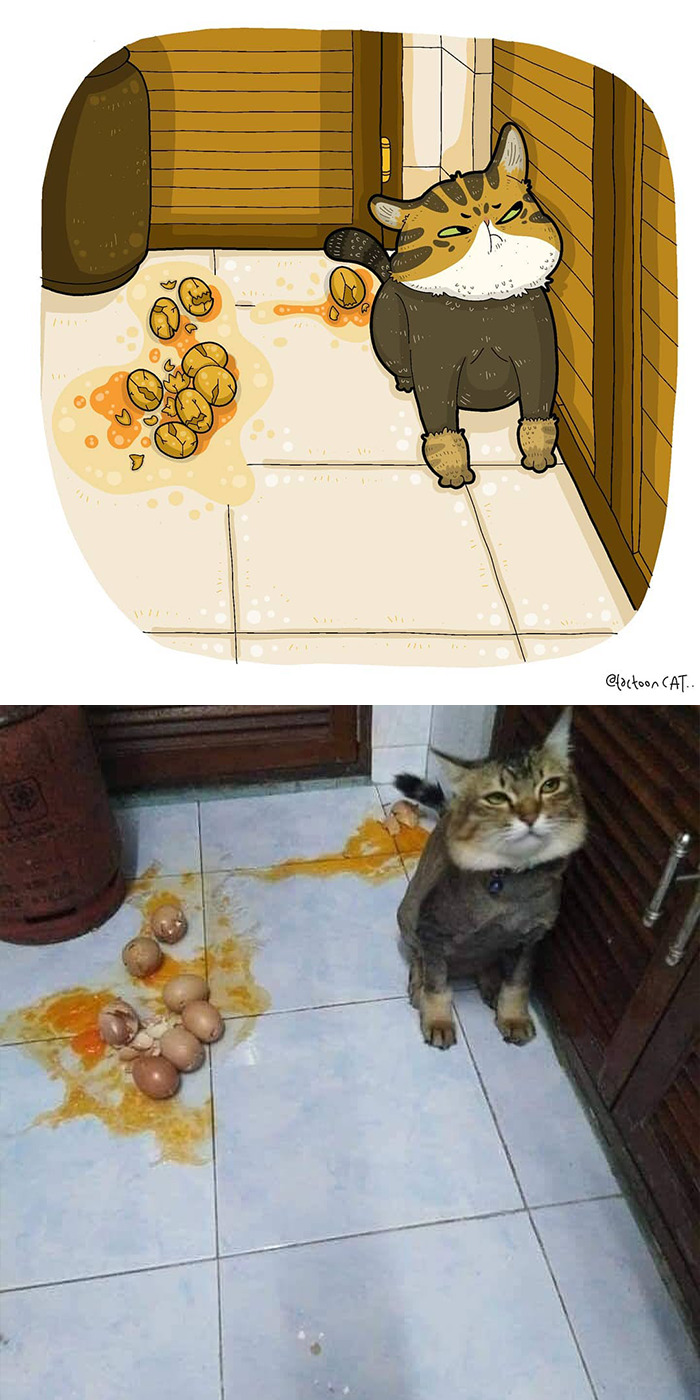 Artist Is Bringing Forgotten Memes Of Cats In The Form Of Cartoons And This Is So Purrfect