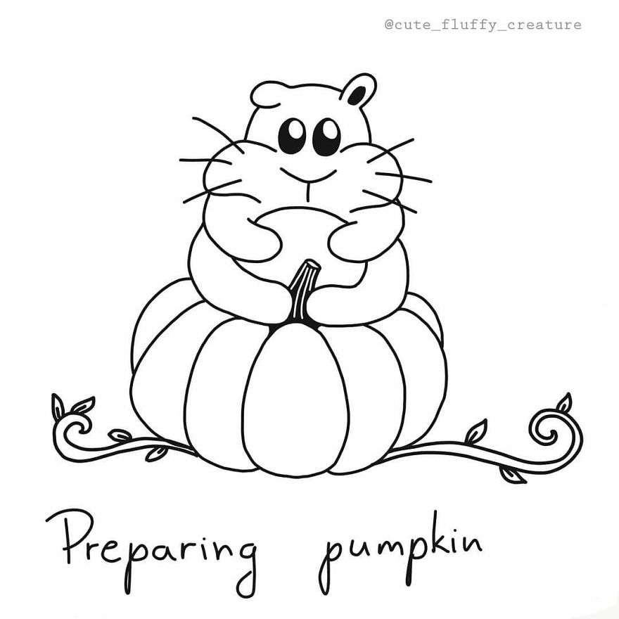 He Is Trying So Hard To Look Like A Pumpkin...