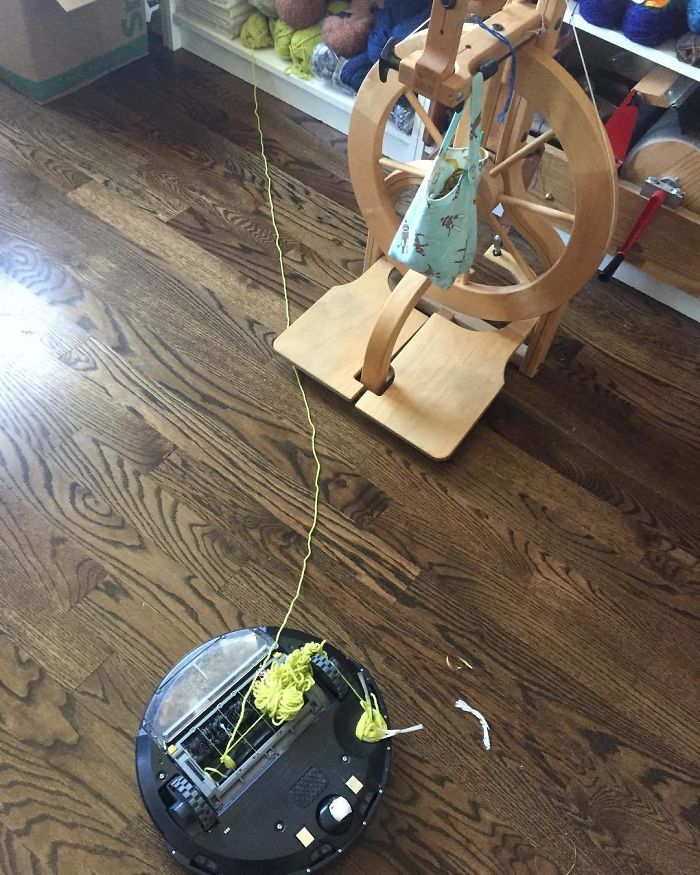 I'm Suddenly Remembering Why I Sweep My Craft Room Instead Of Letting The Roomba Do The Floors