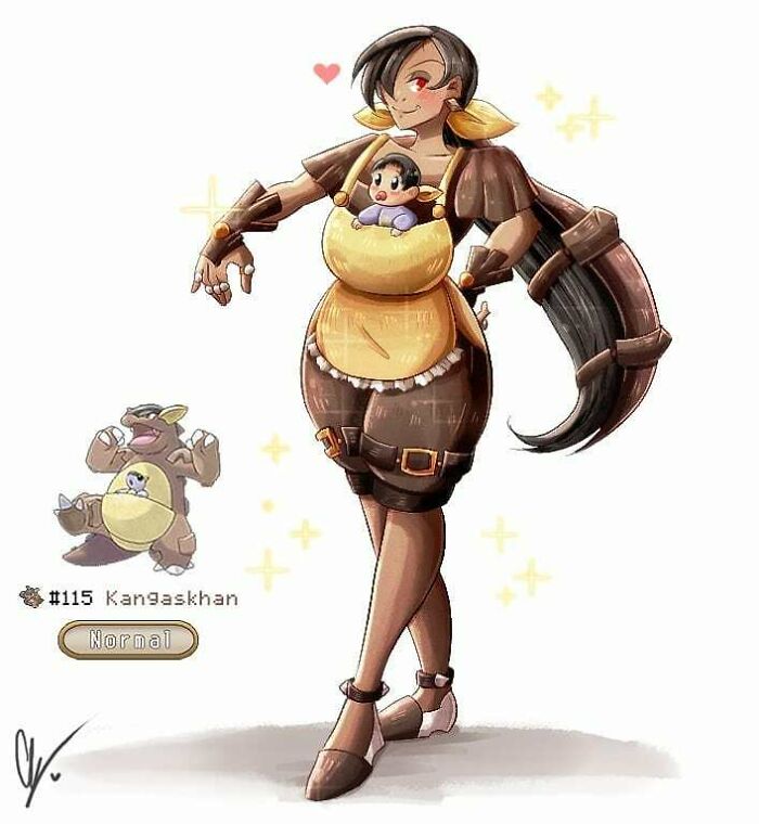  Rurakhani And Her Daughter Arula As The Kangaskhan