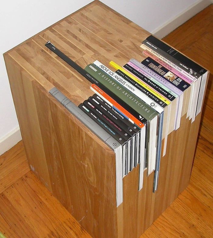 Custom Stacked Book Side Table By Andy Janed