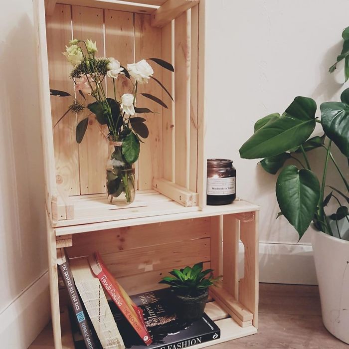 Using IKEA Crates As Shelves
