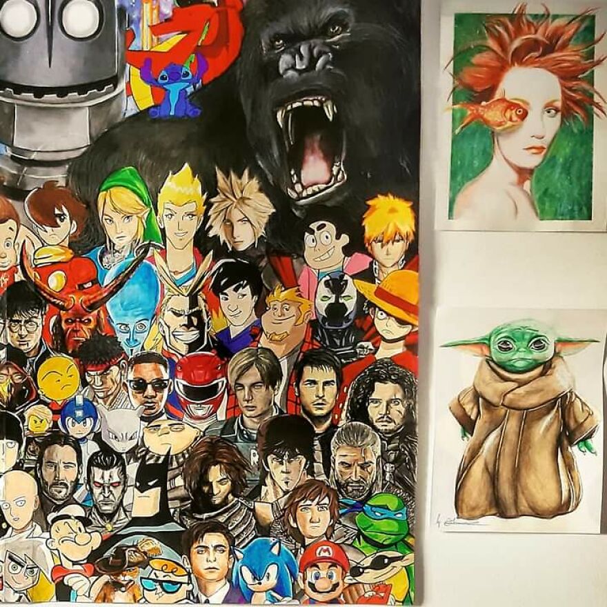 I Painted 100 Character From Cartoons Anime Movies Shows And Games