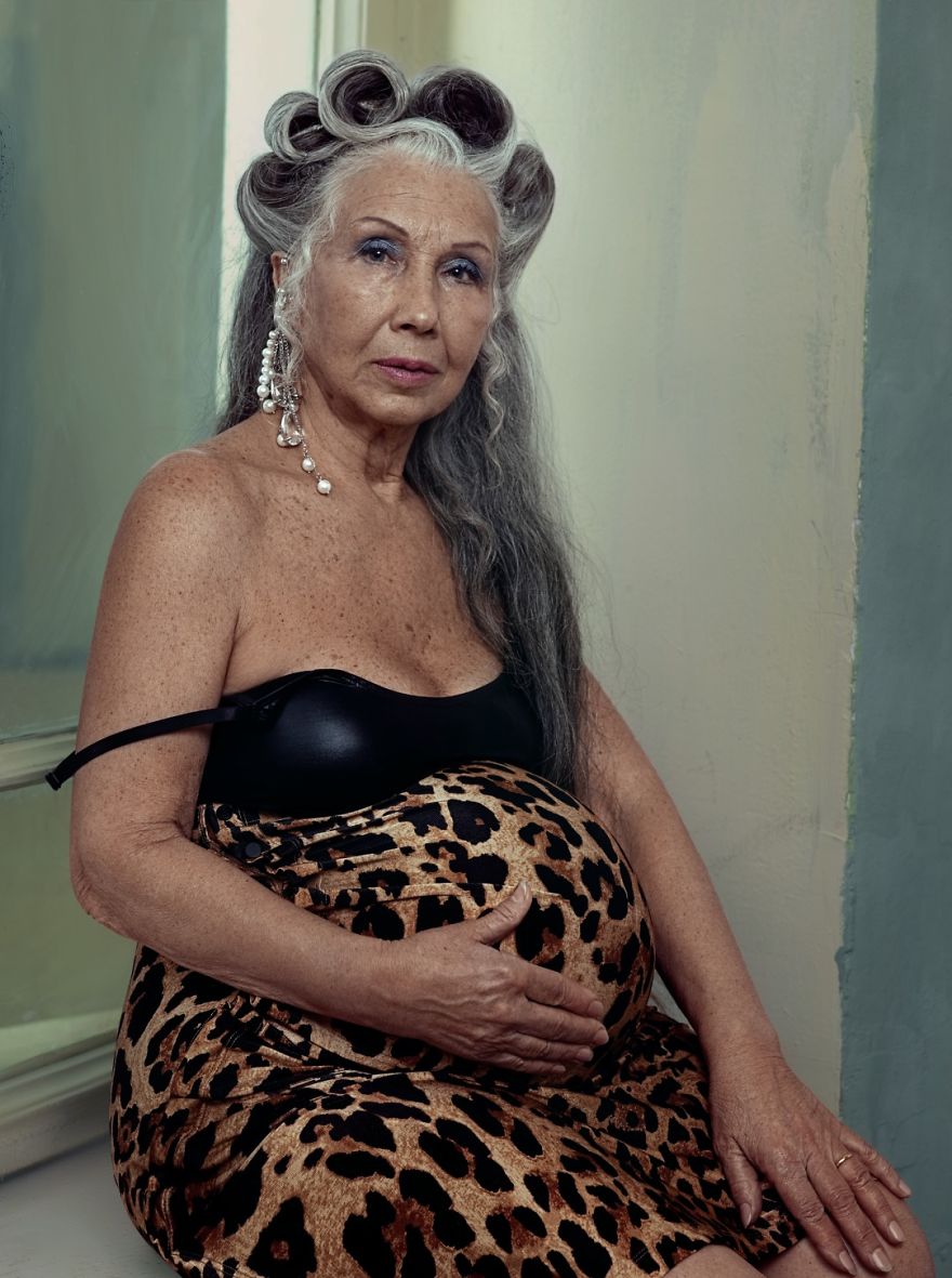 This Artist Responds To Society’s Pressure On Women To Become Mothers By A Certain Age By Showing Pregnant GRANDmothers