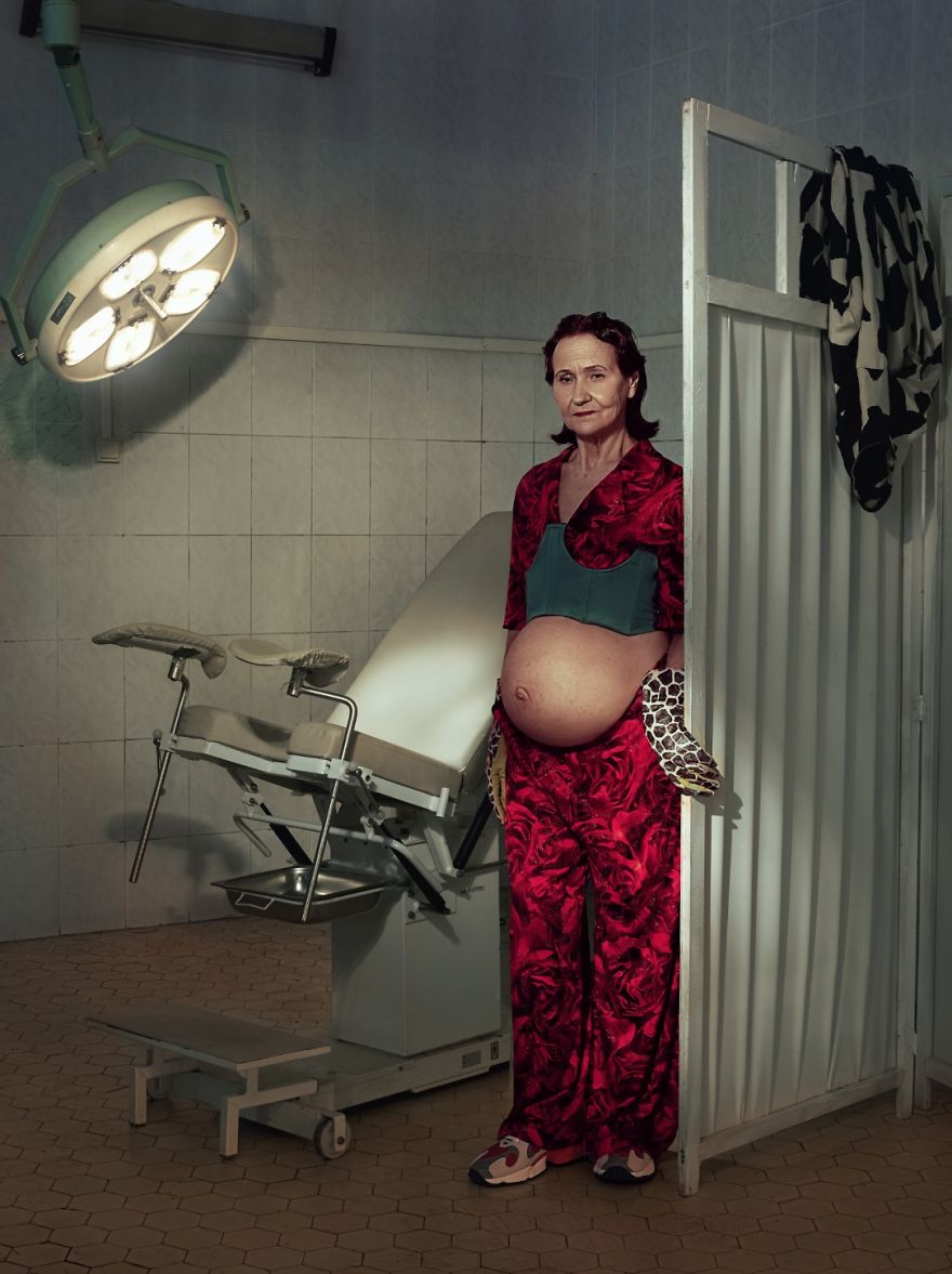This Artist Responds To Society’s Pressure On Women To Become Mothers By A Certain Age By Showing Pregnant GRANDmothers