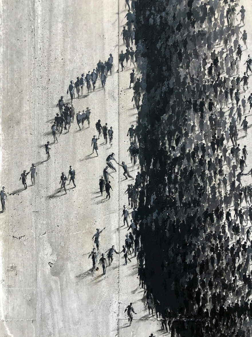 I Painted Three Murals On A Local Hospital's Wall To Honor Health Workers During The Global Pandemic