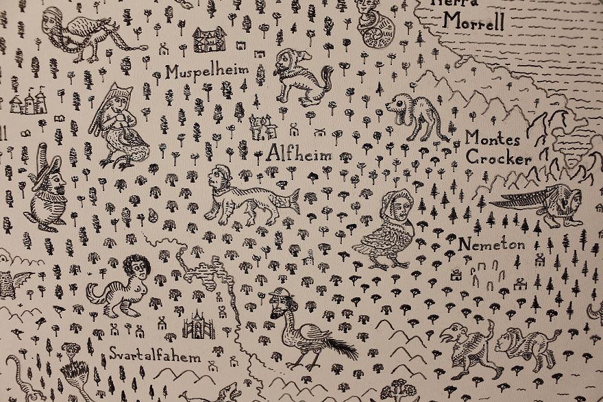 Quarantine Project: I Spent 3 Months Drawing A Mythological Medieval World Map On My Door (13 Pics) Quarantine Project: I Spent 3 Months Drawing A Mythological Medieval World Map On My Door (13 Pics)