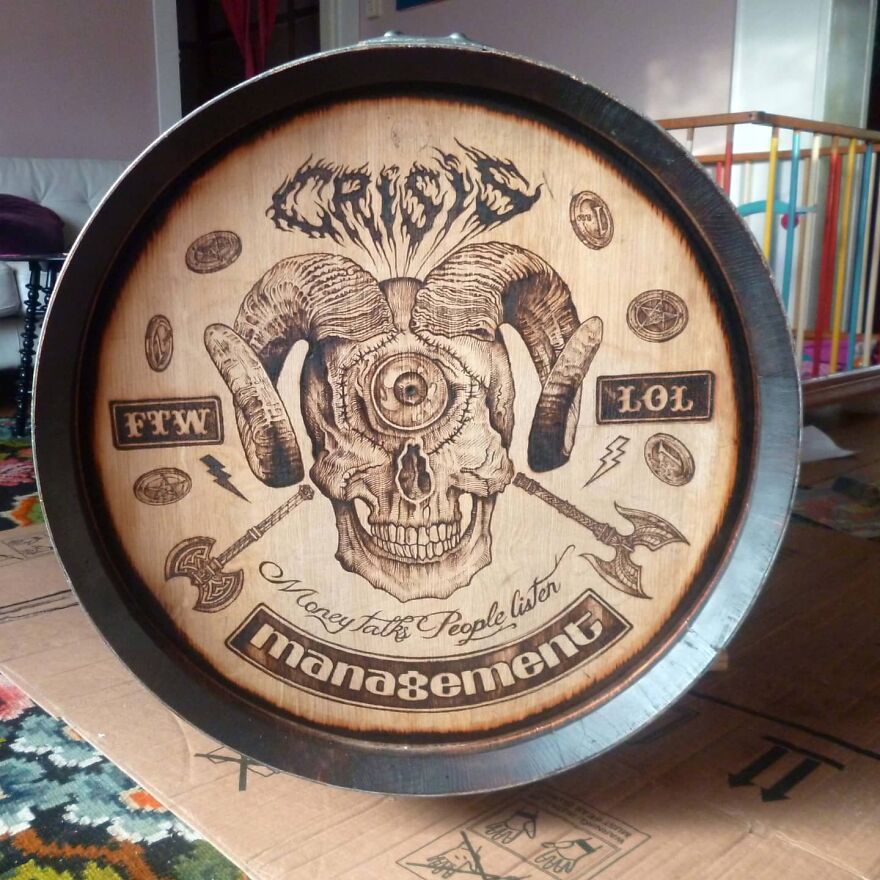 Of Took Me 6weeks To Pyroengrave This Beerbarrel